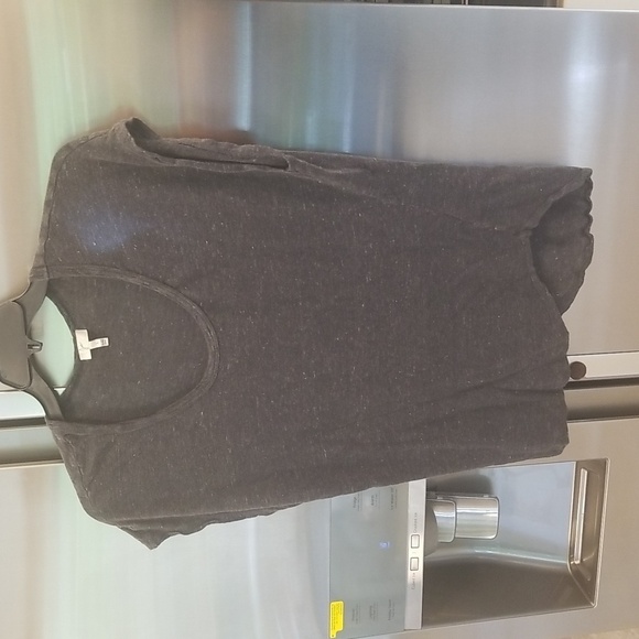 💕JOIE💕 Neyo Scoop Neck Cap Sleeve T-shirt 100% Linen ~ Dark Heather Grey Large - Picture 6 of 10